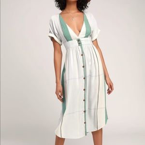 O’Neill Reid Light Blue Multi Stripe Midi Dress